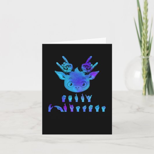 Carte Langue Sourds Reindeer de Noël Sourds Asl Lauréats (Devant)
