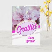 Carte Langue suédoise Grattis Kort Belle Florale (Fleur jaune)