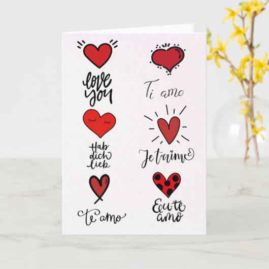 Carte Langues de l'amour  (Fleur jaune)