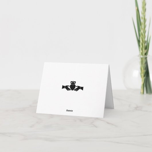 Carte L'anneau de Claddagh irlandais simple noir et blan (Dos)