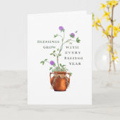 Carte L'anniversaire/bénédictions se développent (Fleur jaune)