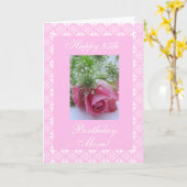 Carte L'anniversaire de la mère s'est levé (Fleur jaune)