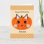 Carte L'anniversaire de la Polka Dot Orange Citrouille C (Devant)