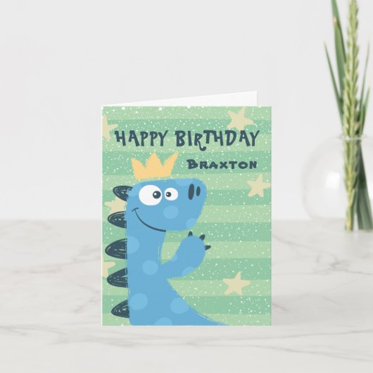 Carte L'anniversaire de T-Rex des enfants mignons de (Devant)