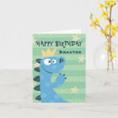 Carte L'anniversaire de T-Rex des enfants mignons de (Fleur jaune)