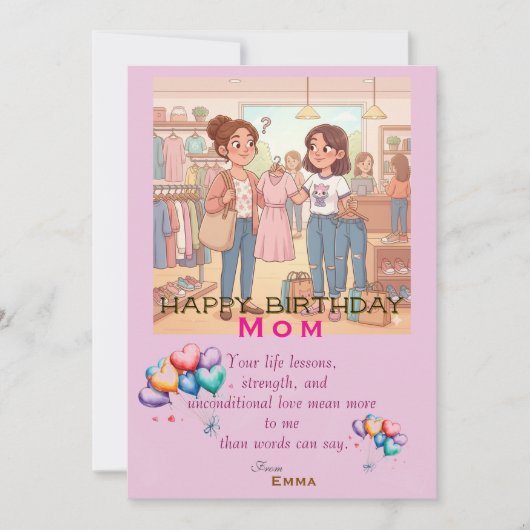 Carte L'anniversaire des mamans (Devant)