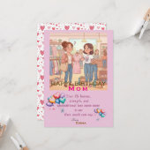 Carte L'anniversaire des mamans (Devant/Arrière en situation)