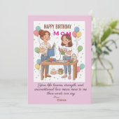 Carte L'anniversaire des mamans (Debout devant)