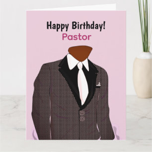 Carte L'anniversaire du pasteur afro-américain en costum