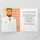 Carte L'anniversaire du pasteur Christian Black Homme (Intérieur)