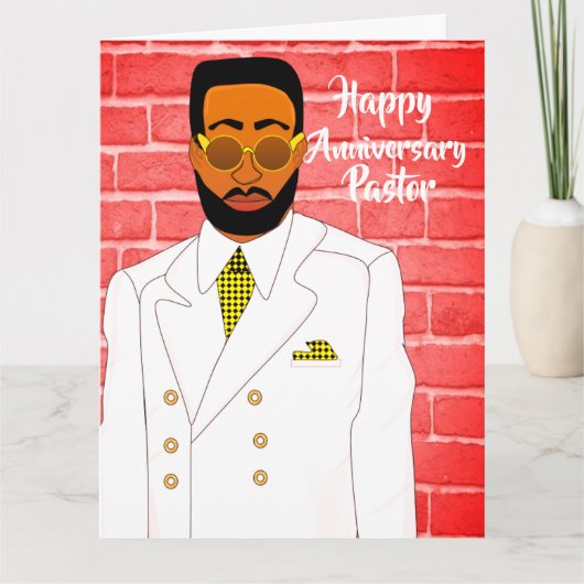 Carte L'anniversaire du pasteur Christian Black Homme (Devant)