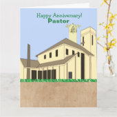 Carte L'Anniversaire du Pasteur du Bldg de l'Eglise afro (Fleur jaune)