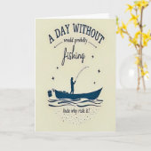 Carte L'anniversaire d'un pêcheur (Fleur jaune)