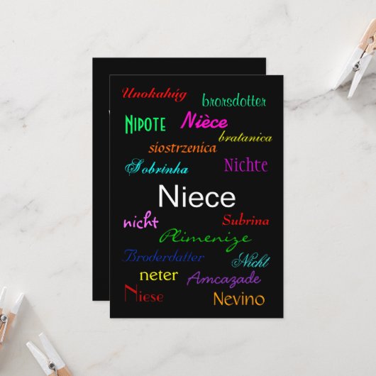 Carte "L'anniversaire d'une nièce I" Plat personnalisabl (Devant/Arrière en situation)