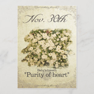 Carte L'anniversaire fleurit le 30 novembre le " souffle