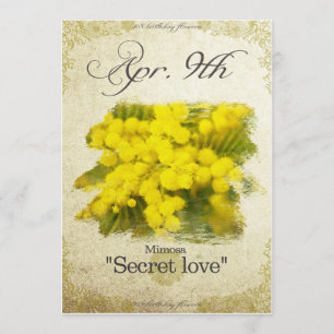 Carte L'anniversaire fleurit le 9 avril la "mimosa "