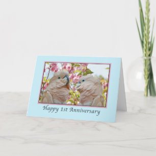 Carte L'anniversaire, le ęr, les perroquets et pomme