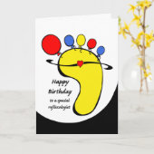 Carte L'anniversaire pour le Reflexologist, ballon botte (Fleur jaune)
