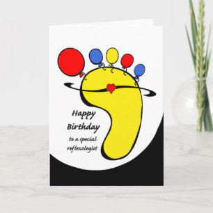 Carte L'anniversaire pour le Reflexologist, ballon botte