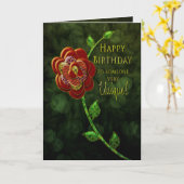 Carte L'anniversaire - quelqu'un très unique - patchwork (Fleur jaune)