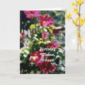 Carte L'anniversaire souhaite, ami, jolies fleurs de (Fleur jaune)