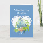Carte L'anniversaire souhaite la fille de l'oiseau de<br><div class="desc">Souhaits originaux d'anniversaire d'oiseau de perroquet d'aquarelle pour la fille de la mère</div>