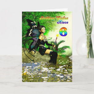 Carte L'anniversaire souhaite une nièce age6 d'une fée