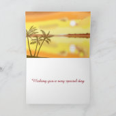 Carte L'anniversaire tropical de coucher du soleil de (Intérieur)