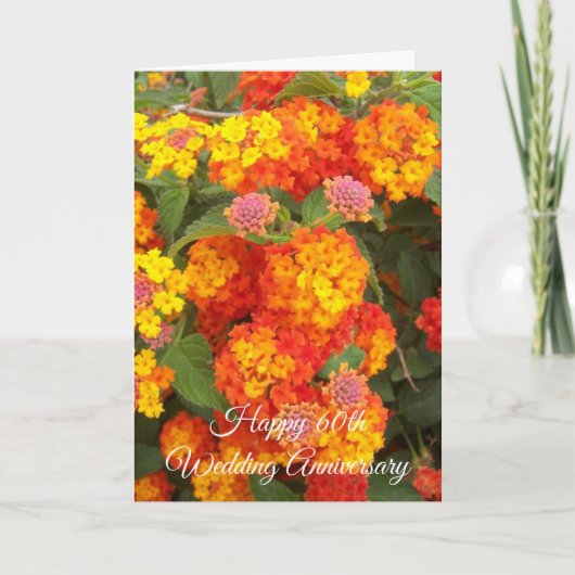 Carte Lantana 60e anniversaire de Mariage personnalisé (Devant)