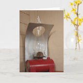 Carte Lanterne antique dans le dépôt de train (Fleur jaune)