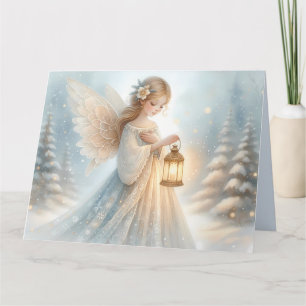 Carte Lanterne céleste de l'ange hivernal du réconfort