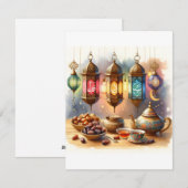Carte Lanterne de Ramadan | Salutations Élégantes (Devant / Derrière)