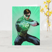 Carte Lanterne verte et anneau lumineux (Fleur jaune)