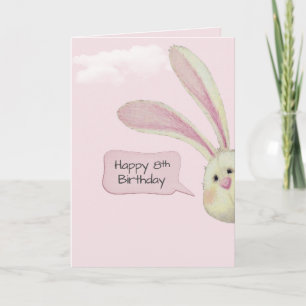 Carte Lapin 8e Anniversaire En Rose