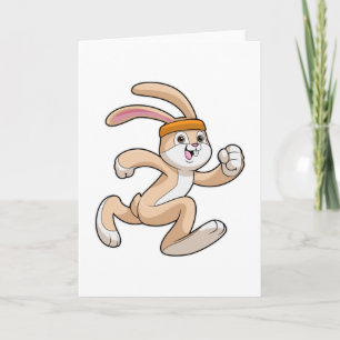 Carte Lapin à courir avec bandeau