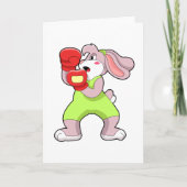 Carte Lapin à la boxe avec gants de boxe (Devant)