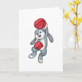 Carte Lapin à la boxe avec gants de boxe (Fleur jaune)