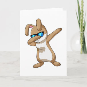 Carte Lapin à la danse hip hop dab