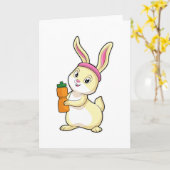 Carte Lapin à la gym avec bouteille de boisson (Fleur jaune)