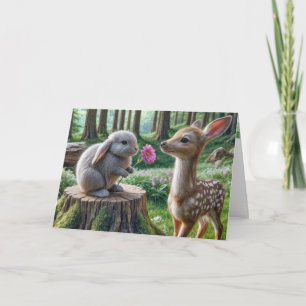 Carte Lapin à oreille de disquette avec un visage