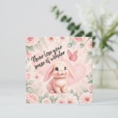Carte Lapin adorable 'n Papillon (Debout devant)