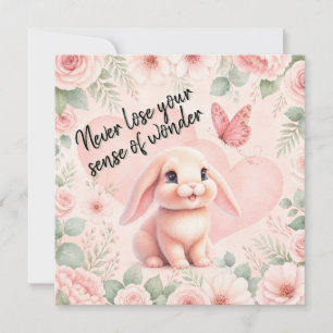 Carte Lapin adorable 'n Papillon