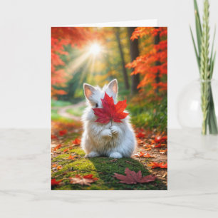 Carte Lapin Anniversaire Avec Humour Feuille Rouge