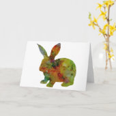 Carte Lapin Aquarelle, Fête des Mères (Fleur jaune)