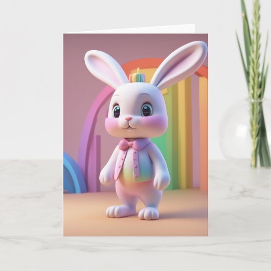 Carte Lapin Arc-en-ciel (Devant)