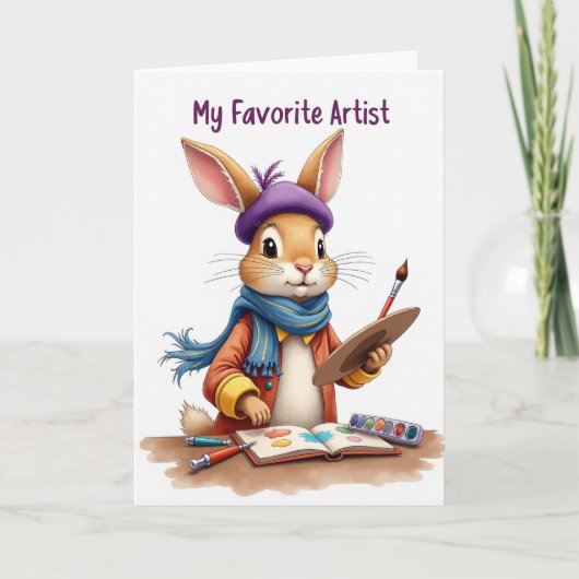Carte Lapin Artiste Préféré (Devant)