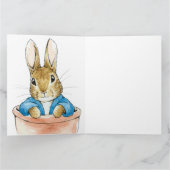 Carte Lapin assis dans un pot de plante     (Intérieur)