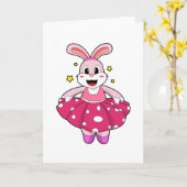 Carte Lapin au ballet danse (Fleur jaune)