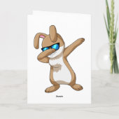 Carte Lapin au dab de danse hip hop (Dos)