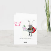 Carte lapin au lit Vous êtes malade ? (Dos)